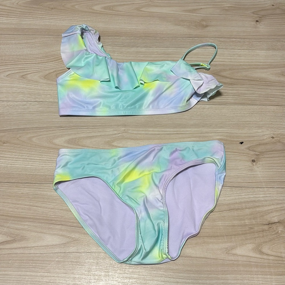 Kids Swim Set Asymmetrical Shoulder 2 Piece Size XL